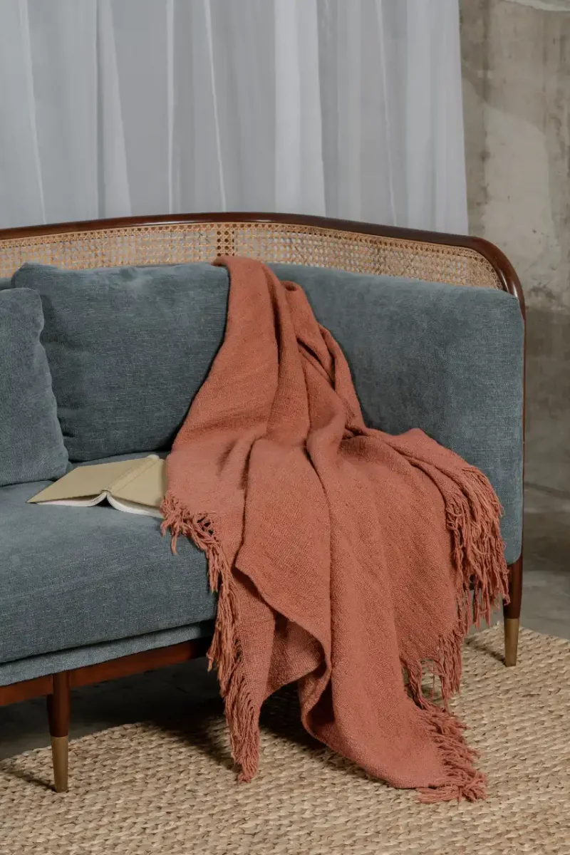 Verena terracotta plaid katoen - Afbeelding 6