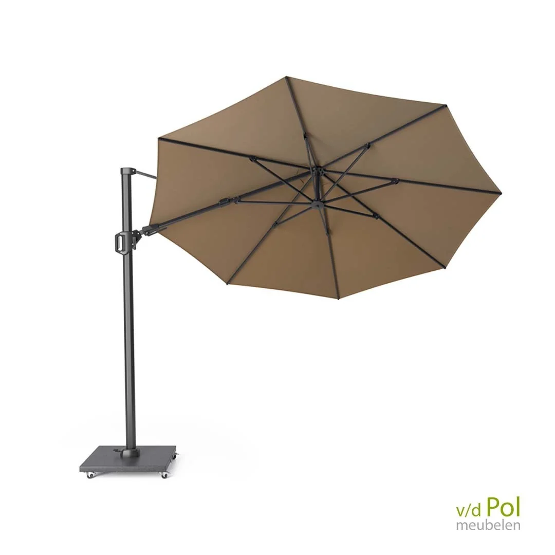 Platinum zweefparasol rond Ø350 cm - Challenger T2 Taupe - Afbeelding 2