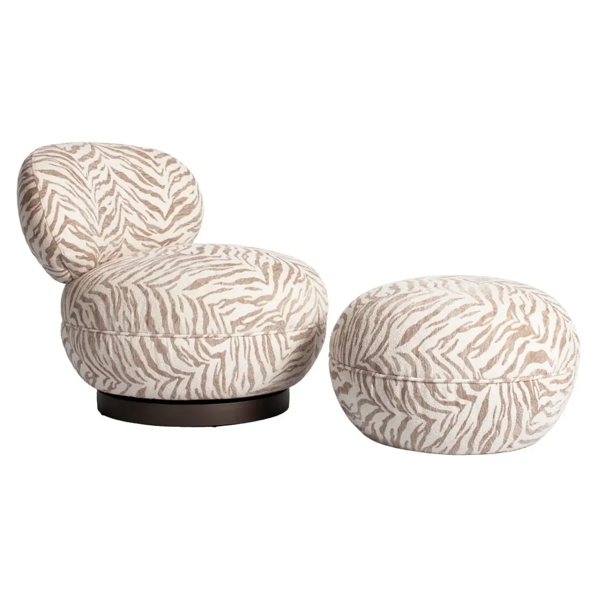 Richmond – Lounge stoel Jace beige tiger swivel - Afbeelding 7
