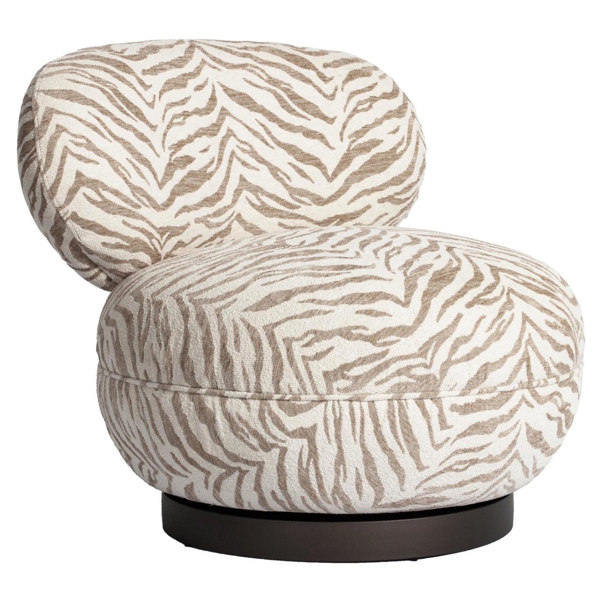 Richmond – Lounge stoel Jace beige tiger swivel - Afbeelding 3