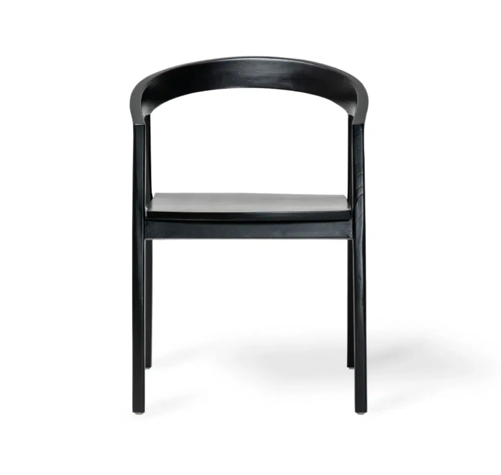 Solomon design stoel – teak hout – zwarte eetkamerstoel - Afbeelding 8