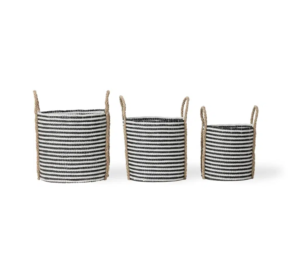 Zebra manden – zeegras – ecolon – set van 3 - Afbeelding 4