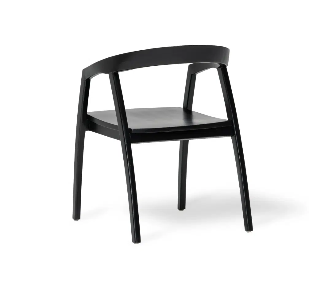 Solomon design stoel – teak hout – zwarte eetkamerstoel - Afbeelding 7