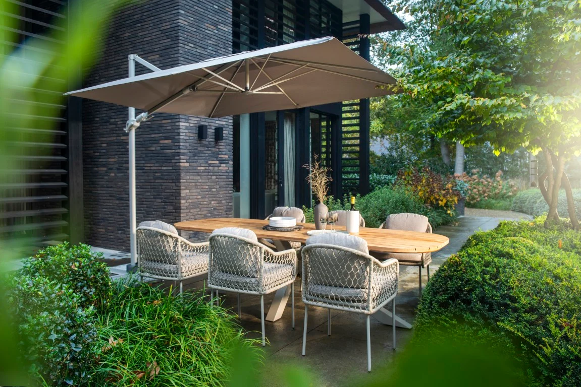 Cavalo parasol Yoi dark grey - 300 x 220 - met voet en hoes - Afbeelding 3