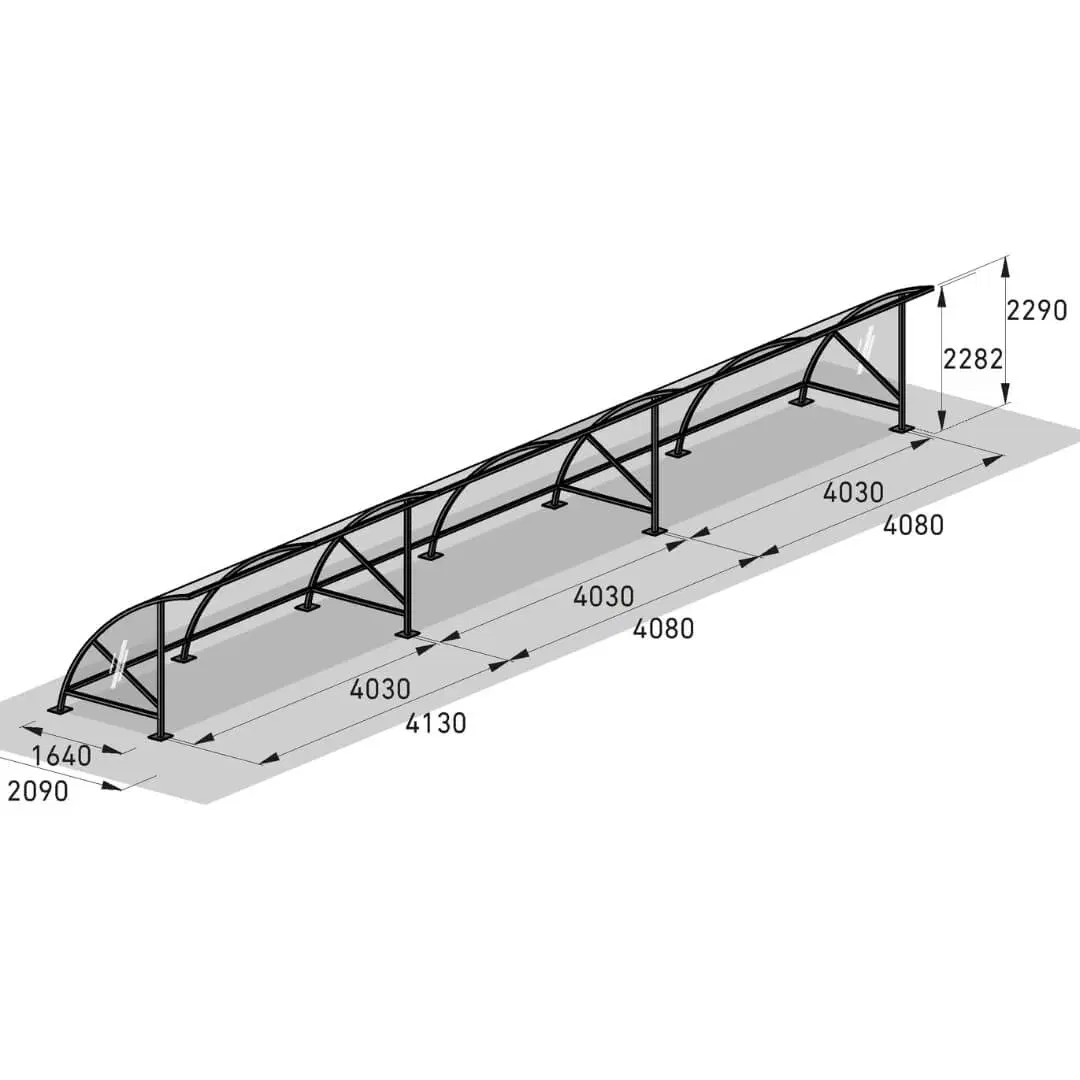 Fietsoverkapping Bamberg 12x2m, voor ca. 36 fietsplekken - Afbeelding 7
