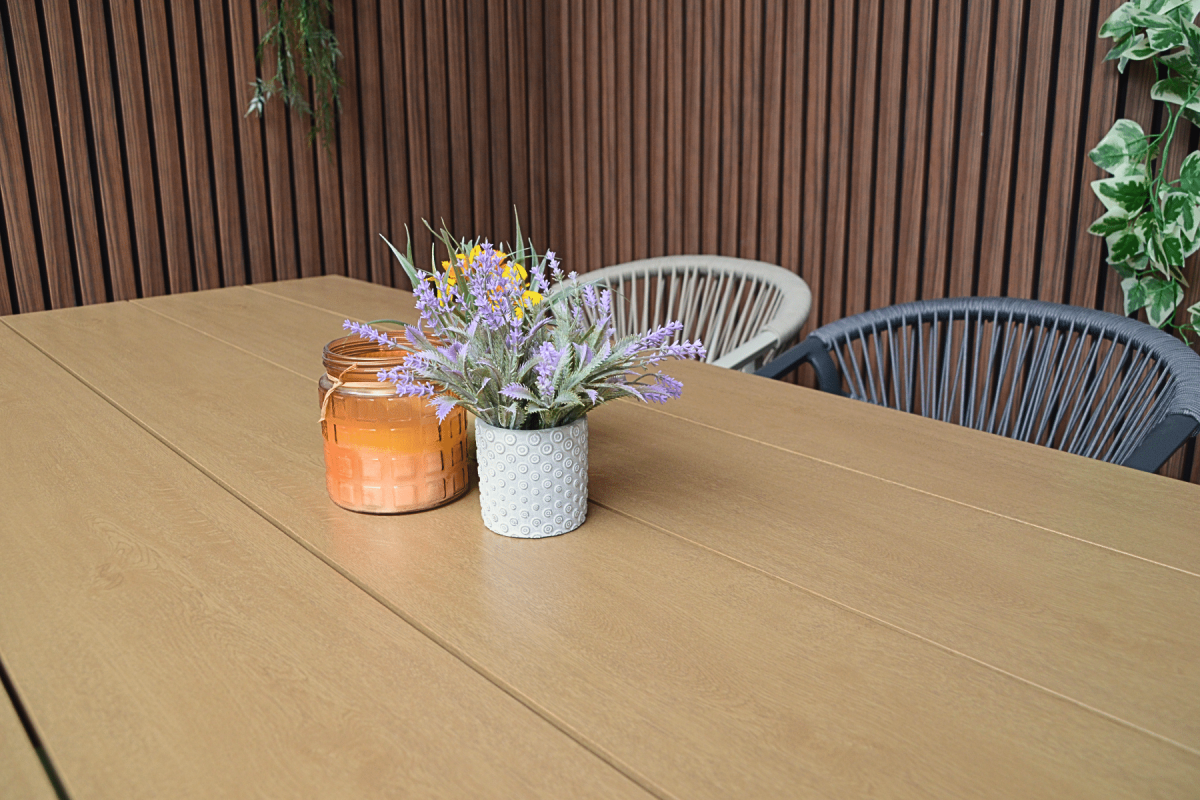 Tuintafel Riviera XL 240cm Antraciet/Hout Aluminium Dining Eettafel – 99240 - Afbeelding 9