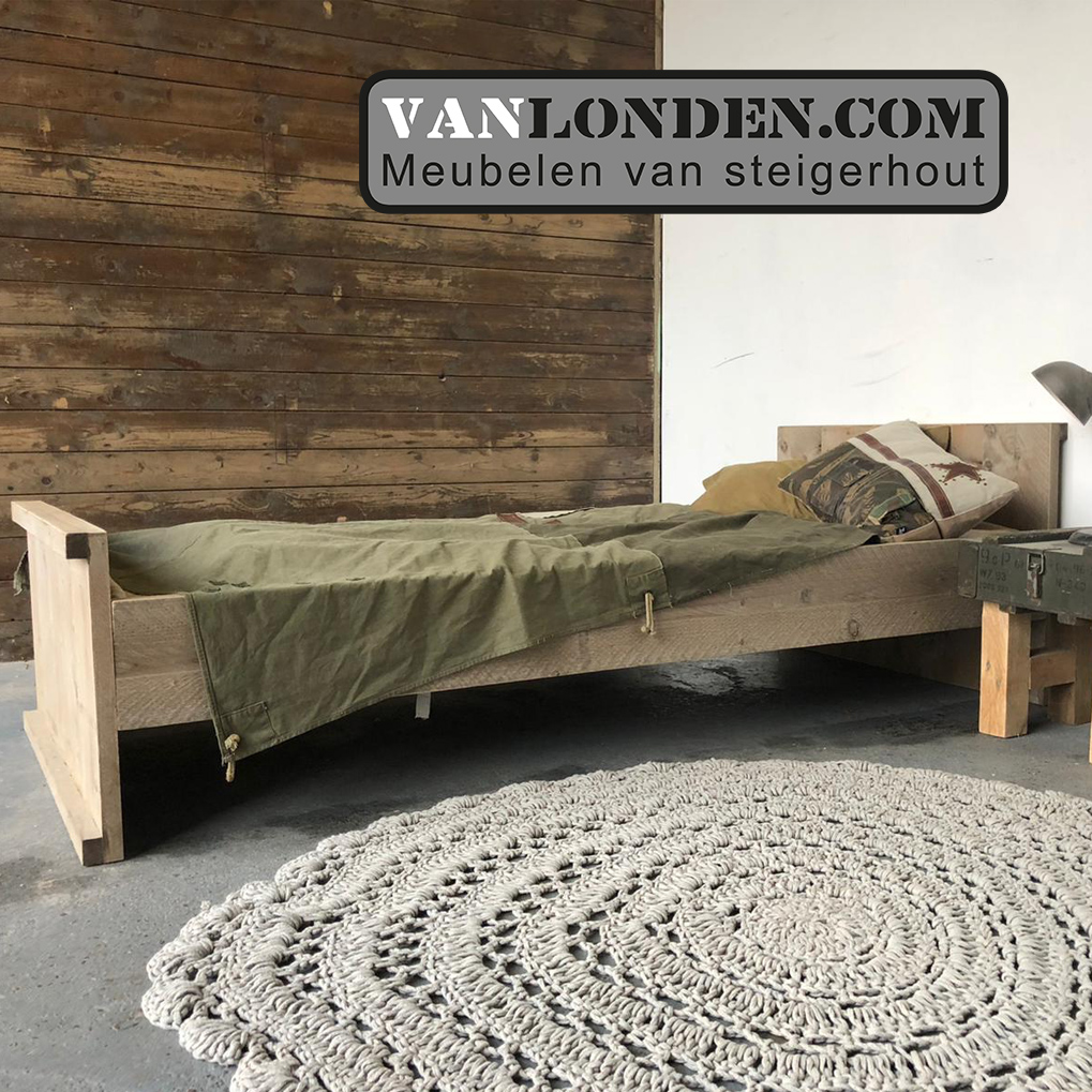 Steigerhouten bed Pim - Afbeelding 4