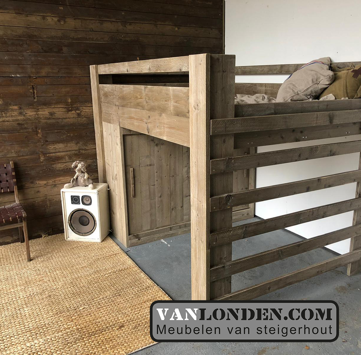 Steigerhouten tweepersoons hoogslaper Jordi - Afbeelding 8