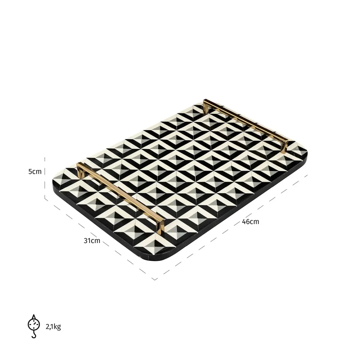 Richmond – Dienblad Birte black/white - Afbeelding 5