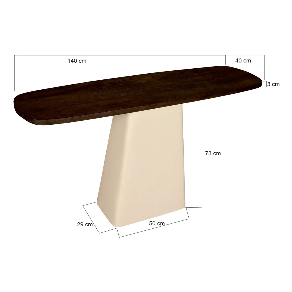 Milan Wandtafel Hout 140cm Crème - Afbeelding 3