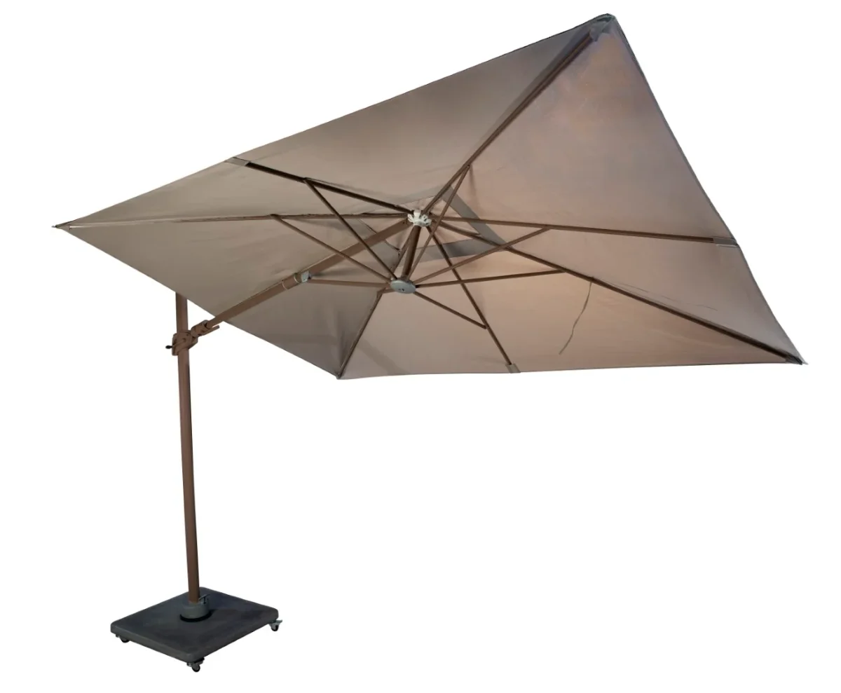 Cavalo parasol Yoi Naturel Brons | 300 x 220 | Inclusief voet en hoes - Afbeelding 2