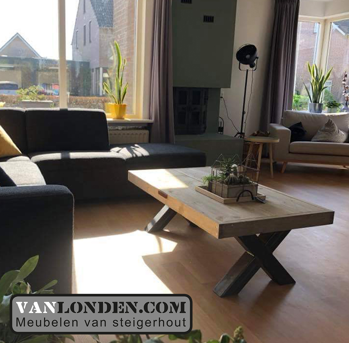 Steigerhouten salontafel Dorian - Afbeelding 2