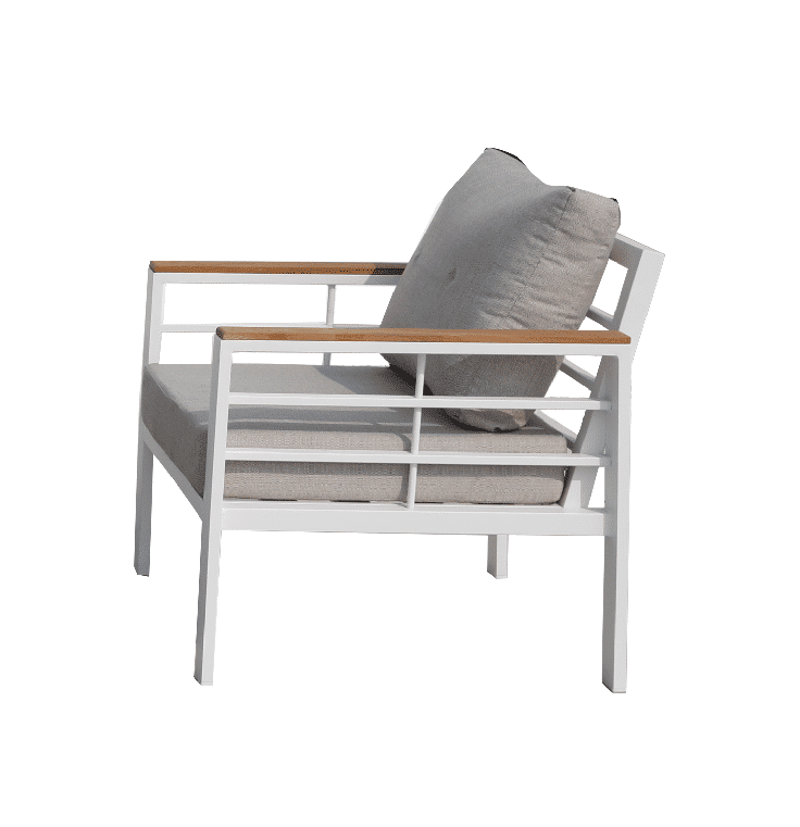 Diningset Blakes 7-Persoons Tuinset Wit Aluminium/Hout – 06260W - Afbeelding 8
