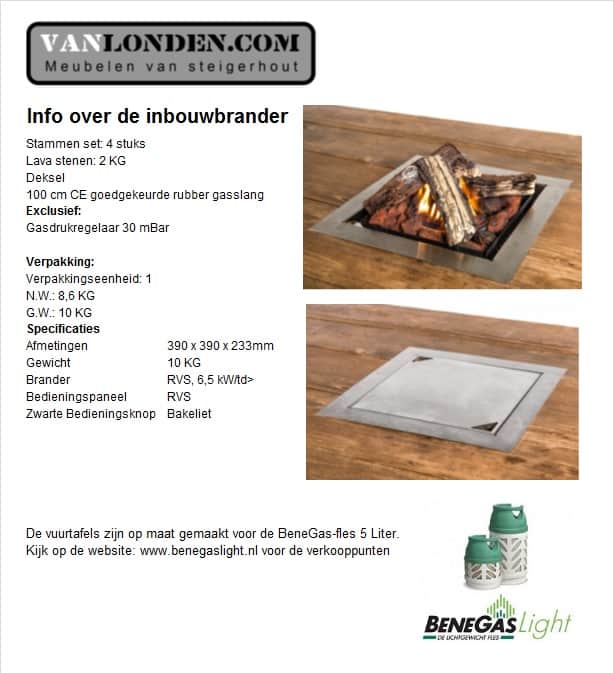 Steigerhouten vuurtafel Victor - Afbeelding 8
